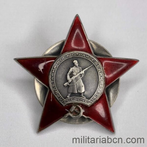 URSS Unión Soviética. Orden de la Estrella Roja #295713. Tipo 3, Opción 1, Variante 1.