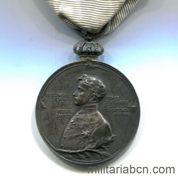 Medalla conmemorativa de los combates de Puente Sampayo. Versión plata.