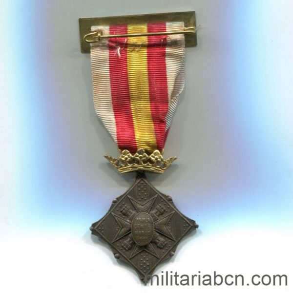 Medalla conmemorativa del centenario de los sitios de Gerona, Versión bronce. reverso cinta
