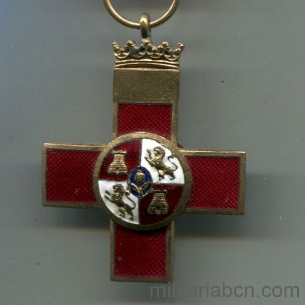 Cruz al Mérito Militar Distintivo rojo. Fabricación Italiana durante la Guerra Civil Española