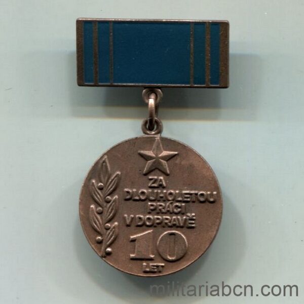 República Socialista de Checoslovaquia. Medalla por 10 Años de Servicio en el Transporte
