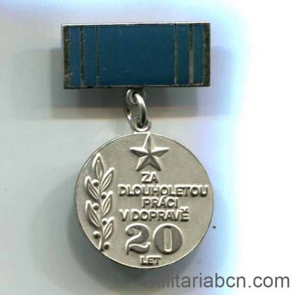 República Socialista de Checoslovaquia. Medalla por 20 Años de Servicio en el Transporte