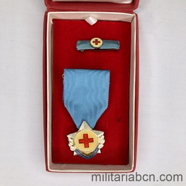 República Socialista de Checoslovaquia. Medalla al Mérito en el Trabajo de la Cruz Roja Con caja de origen y pasador de diario.