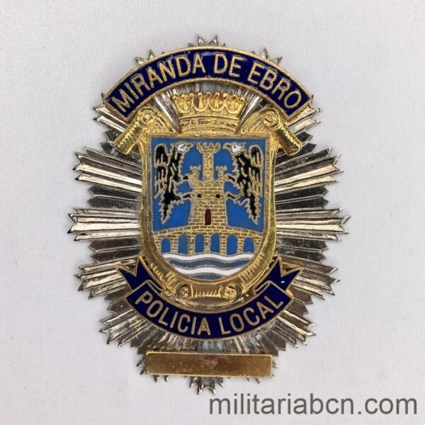 Placa de la Policía Local de Miranda de Ebro. Placa de cartera.