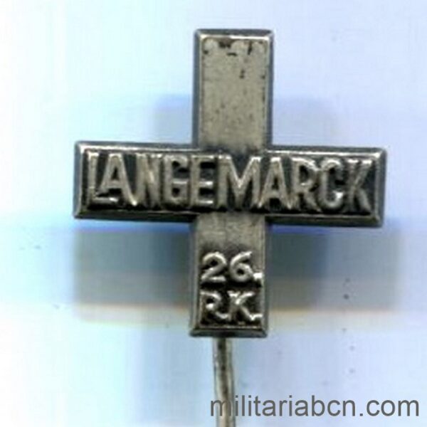 Alemania. Insignia de solapa o miniatura de la placa de Langemarck 25 Reserve Korps. Freischütz