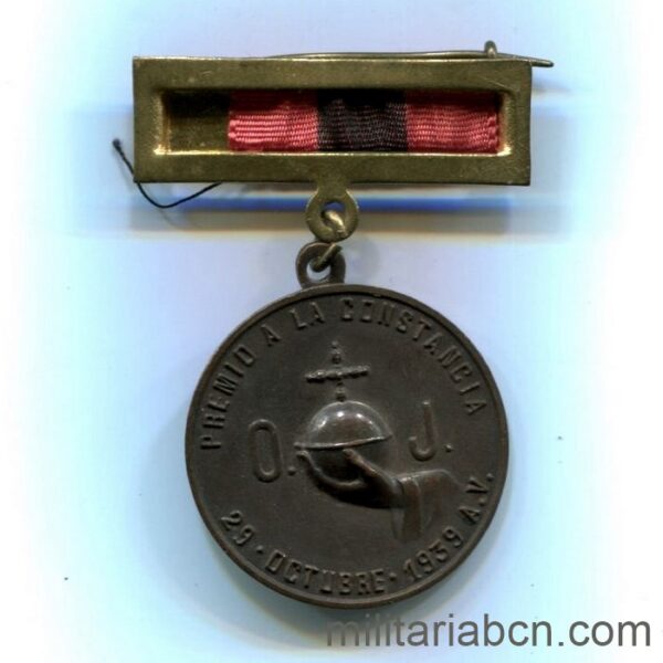 Medalla Premio a la Constancia de la Organización Juvenil de Falange. 