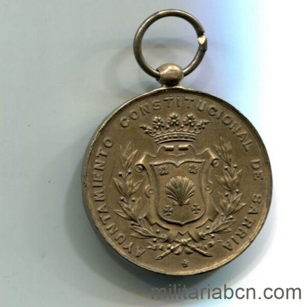 Medalla Escolar, Premio a la Aplicación del Ayuntamiento Constitucional de Sariá. Anterior a 1921.