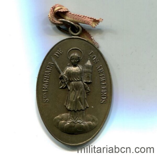 Medalla de Santa Bárbara, patrona de los Artilleros. 1893 anverso