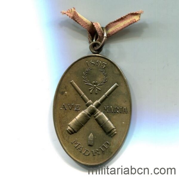 Medalla de Santa Bárbara, patrona de los Artilleros. 1893