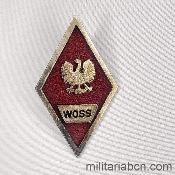 People's Republic of Poland. Military Academy Badge. High Officials School of Automobiles. Odznaka Wyższej Oficerskiej Szkoły Samochodowej.