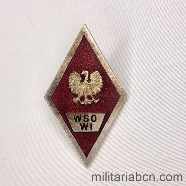 People's Republic of Poland. Military Academy Badge. School of Engineering of the Superior Officer. Odznaka Wyższej Oficerskiej Szkoły Wojsk Inżynieryjnych.