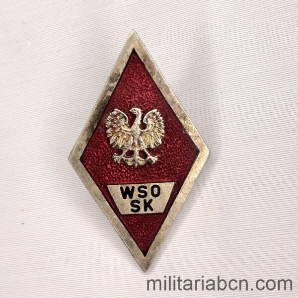 People's Republic of Poland. Military Academy Badge. Military Academy of Quartermaster Services. Odznaka Wyższej Oficerskiej Szkoły Wojsk Służb Kwatermistrzowskich.