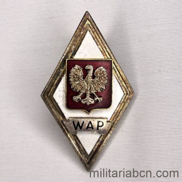 People's Republic of Poland. Military Academy Badge. Military Political Academy. Odznaka Wojskowa Akademia Polityczna.