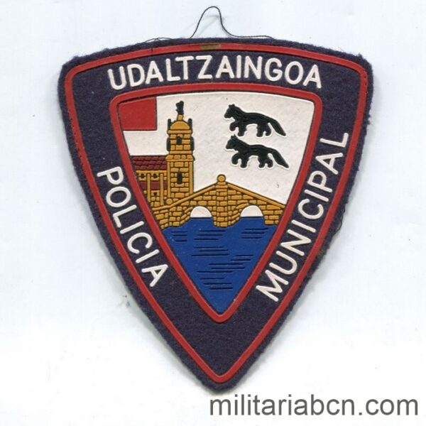 Insignia de tela de la Policía Municipal Udaltzaingoa Bilbao. Parche de la policía