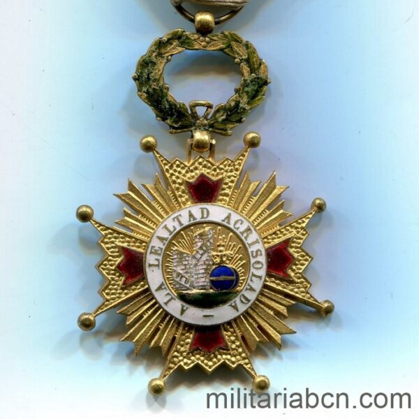 Cruz de Caballero de la Orden de Isabel la Católica. Época Alfonso XII.
