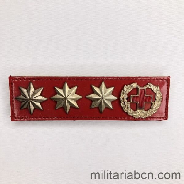 Galleta o graduación de Coronel de la Cruz Roja Española. Insignia de la Cruz Roja Española. Época de Franco.