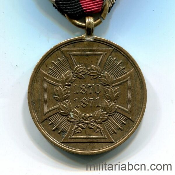 Alemania. Prusia. Medalla conmemorativa de la Guerra Franco Prusiana 1870-1871. Preussen Kriegsdenkmünze 1870-1871 für Kämpfer