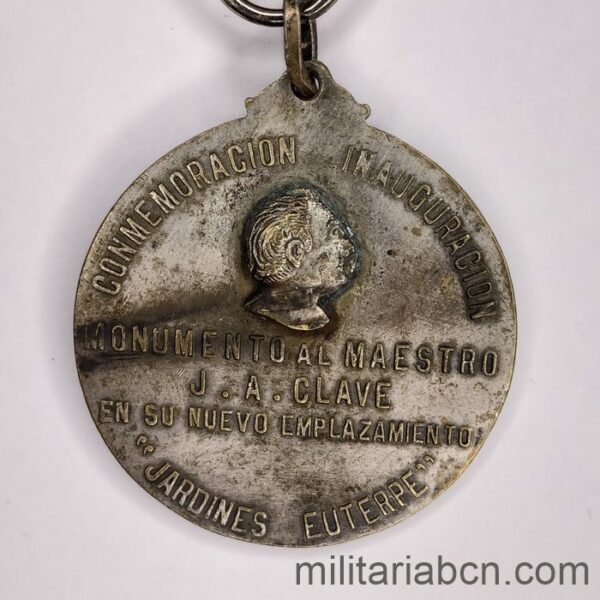 Medalla del Ayuntamiento de Barcelona. 1956. Conmemoración Inauguración Monumento de J.A. Clavé reverso