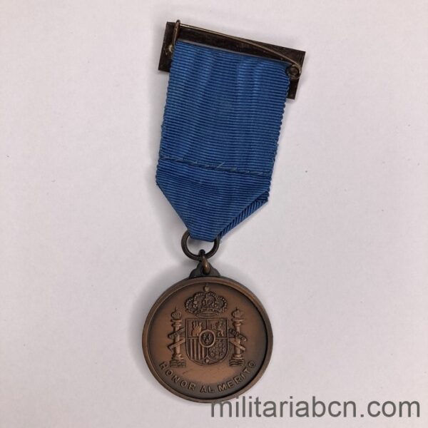 Medalla al Mérito de la Guardia Urbana de Barcelona. Época Juan Carlos I. cinta reverso