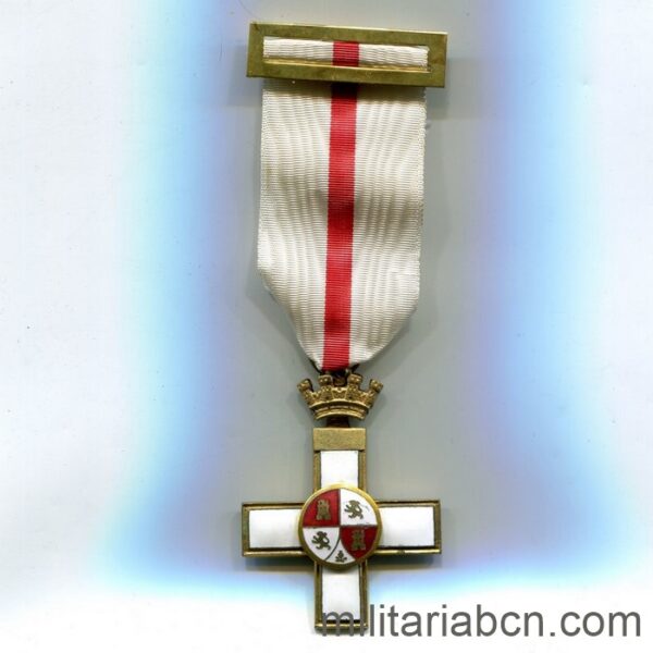 Cruz al Mérito Militar de1ª Clase. Distintivo blanco. Período II República. cinta