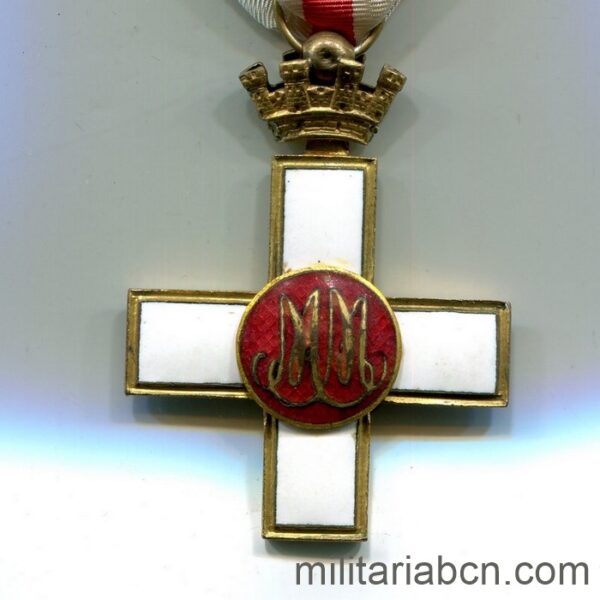Cruz al Mérito Militar de1ª Clase. Distintivo blanco. Período II República. reverso