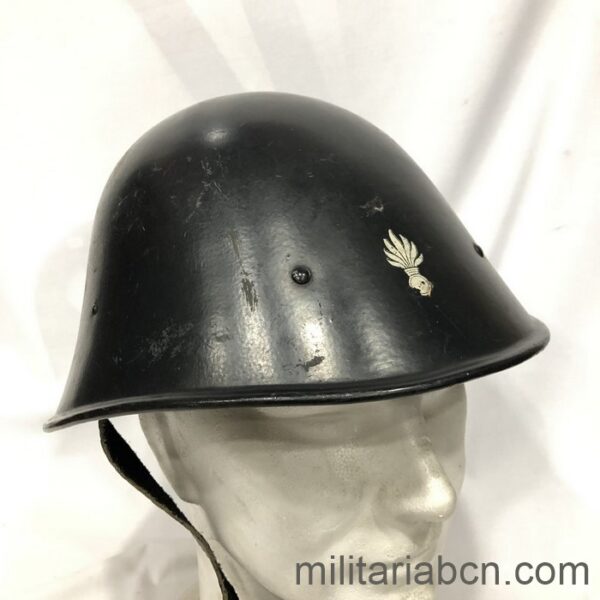 Netherlands. Model 34 helmet. World War II helmet. In black for the Police.
