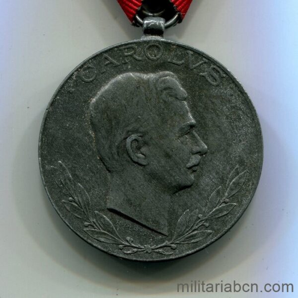 Austria. Wounded Medal. World War 1 Medal. Awarded 1918. Ribbon for five wounds.