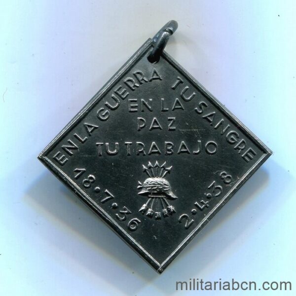 Medalla del Ayuntamiento de Alcanar a sus Ex Combatientes. reverso