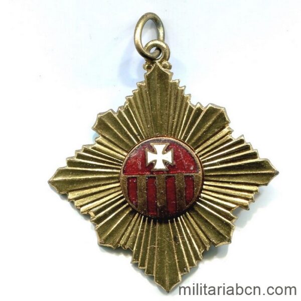 Medalla de la Orden de la Merced. Época de Franco. 39 x 36 mm. Esmalte al fuego