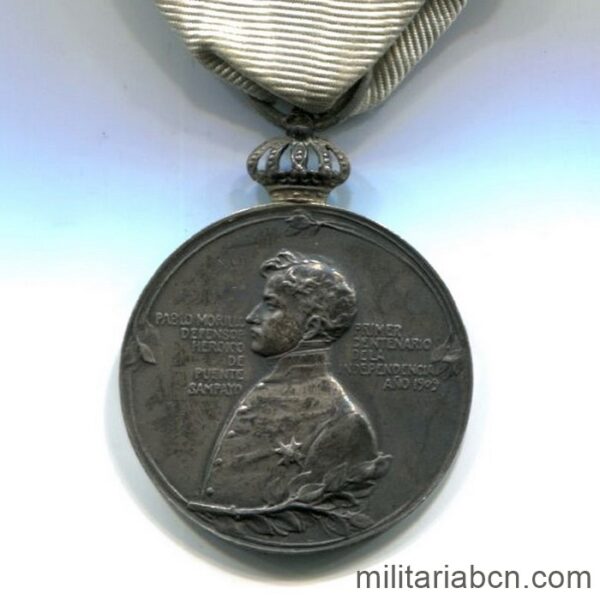 Medalla conmemorativa de los combates de Puente Sampayo. Versión plata. 