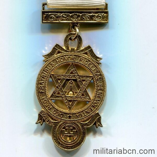Reino Unido. Medalla Masónica británica. Años 70. Masonería.﻿