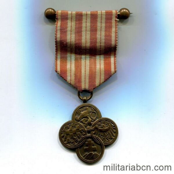 República de Checoslovaquia. Cruz de Guerra. 1918. Medalla de la Primera Guerra Mundial. Československý válečný kříž