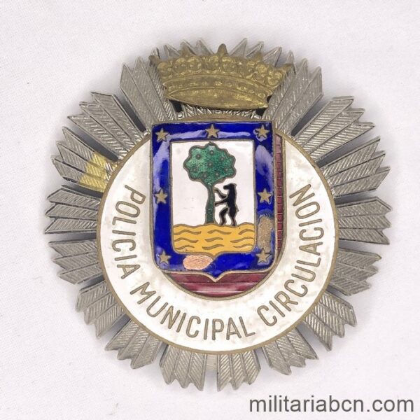 Placa de la Policía Municipal Circulación. Madrid. Epoca de Franco.