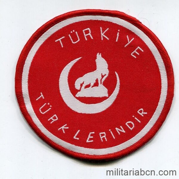 Turquia. Insignia en tela de la organización nacionalista turca Lobos Grises