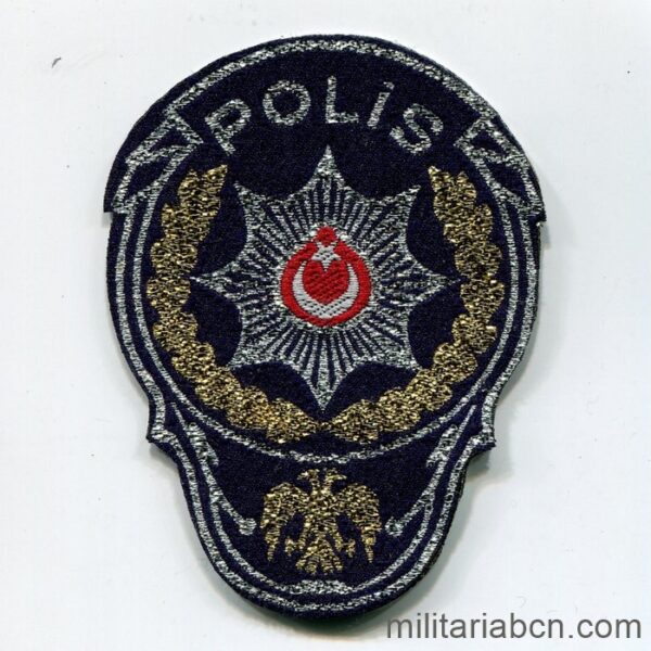 Turquía. Insignia de brazo de la Policía Turca en tela. Bordada. G1