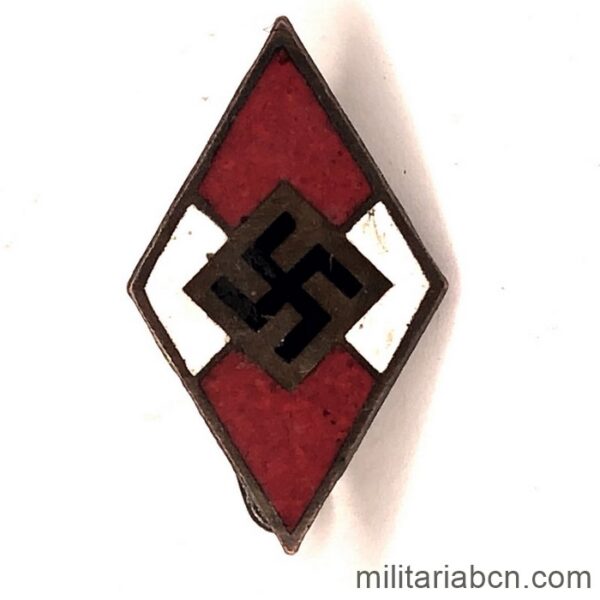 Germany Third Reich. Enamel badge of the Hitlerjugend. Marked RZM M1/105 manufactured by Hermann Aurich of Dresden