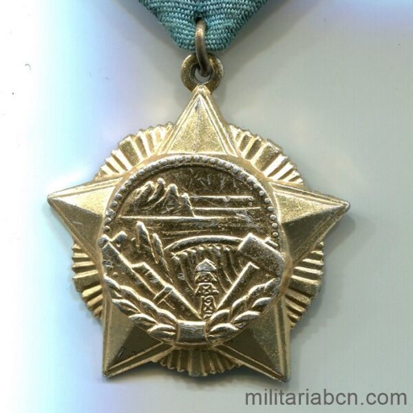 Democratic People's Republic of North Korea. Medal for the Construction of Kun Gang Dam. Hydroelectric Dam. 1990.