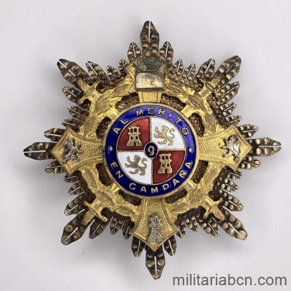 Placa de la Cruz de Guerra. Mérito en Campaña. Modelo 1938-1942.