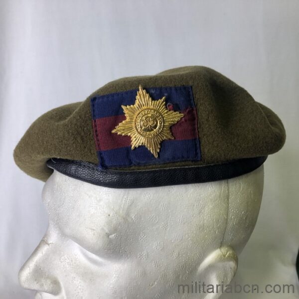 United Kingdom. Irish Guards brown beret. Regiment of the Queen's Irish Guards.