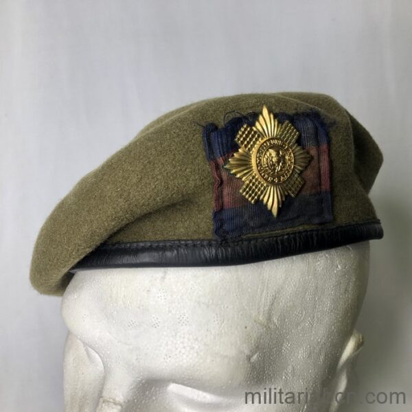 United Kingdom. Scots Guards brown beret. Regiment of the Queen's Scots Guards.
