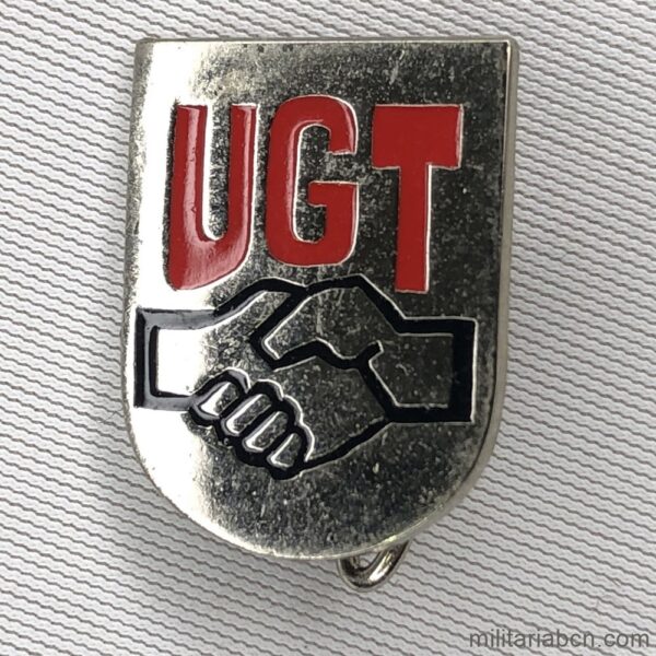 Insignia de solapa de la UGT Unión General de Trabajadores. Época de la Transición. Años 70-80