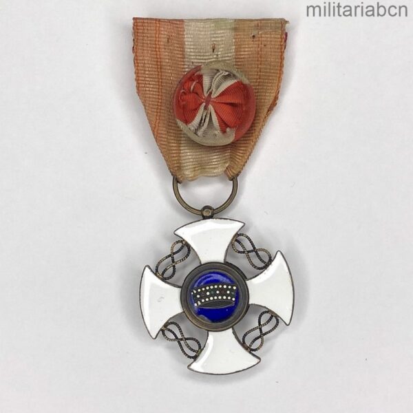 Italia. Cruz de Oficial de la Orden de la Corona de Italia. Época Vittorio Emanuelle III
