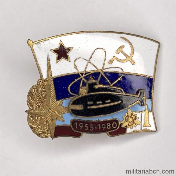 URSS Unión Soviética. Insignia de submarino nuclear conmemorativa 1955-1980 de la Armada Soviética.