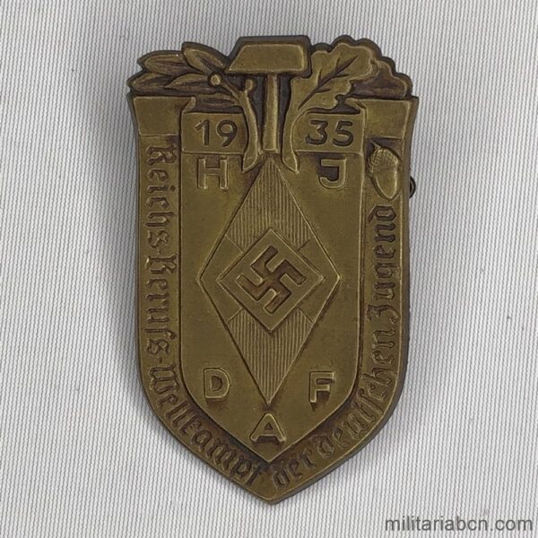 Alemania III Reich. Insignia de las Hitlerjugend, Juventudes Hitlerianas. Reichs Berufs Wettkampf der Deutschen Jugend 1935
