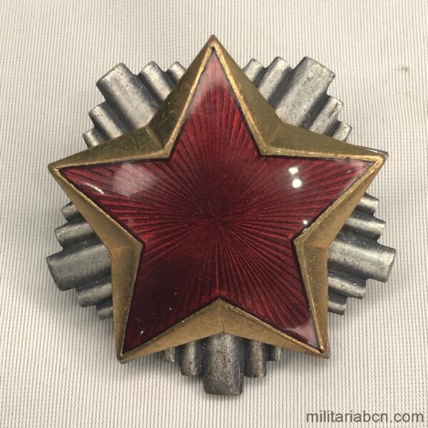 Yugoslavia. Army cap badge. Tito period. Made in two pieces. Manufactured by IKOM, Zagreb. With skrew.