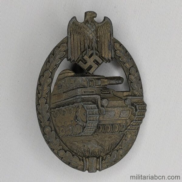 Germany III Reich. Panzer Troops Assault Badge. bronze version. Hollow model. Feinzink