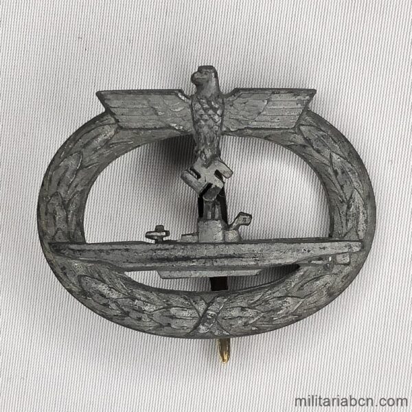 Germany III Reich. Badge of Submarines. Zinc. U-Boat Kriegsabzeichen. flat needle.