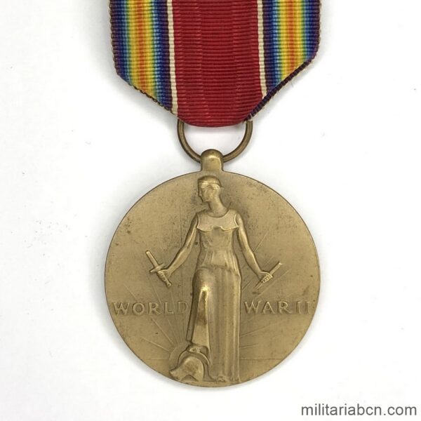 Estados Unidos USA. Medalla de la Victoria de la Segunda Guerra Mundial. Instituida en 1945. World War II Victory Medal.