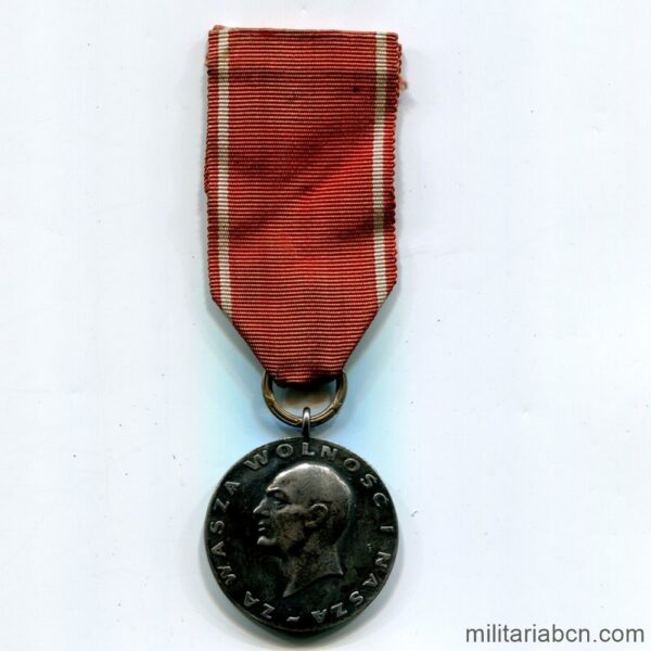 Polonia. Medalla polaca de las Brigadas Internacionales Polacas.