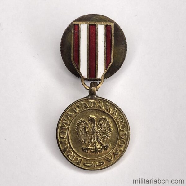 Polonia, República Popular. Miniatura de la Medalla de la Victoria y la Libertad. 1945.